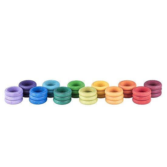 Grapat 36 Houten Ringen (12 kleuren)