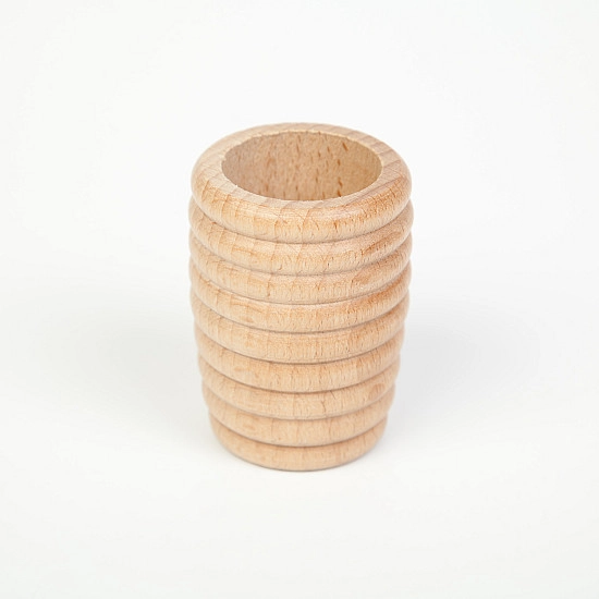 Grapat 6 Grote houten honingraatbekers naturel