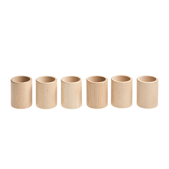 Grapat 6 Grote houten bekers naturel