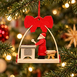 Kersthanger boog met strik Kerstman - kerstbakkerij