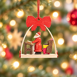 Kersthanger boog met strik Kerstman - verlanglijstje