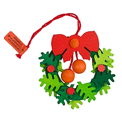 Kersthanger adventskrans met kerstballen groen