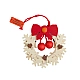 Graupner Kersthanger adventskrans met kerstballen naturel met rood