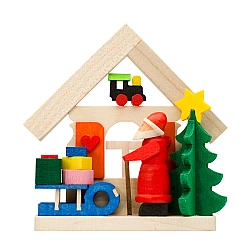 Kersthanger huisje van de kerstman met slee