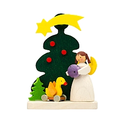 Kersthanger kerstboom met engeltje - eendje