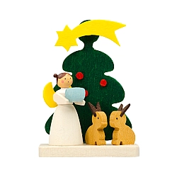 Kersthanger kerstboom met engeltje - konijntjes