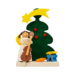 Kersthanger kerstboom met engeltje - cello