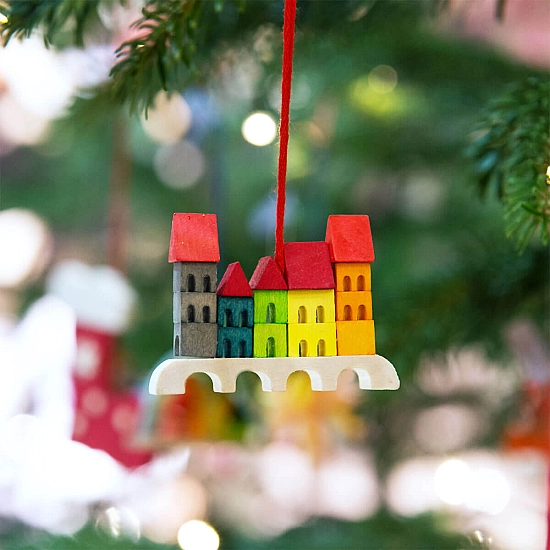 Graupner Holzminiaturen adventskalender met 24 houten kersthangers