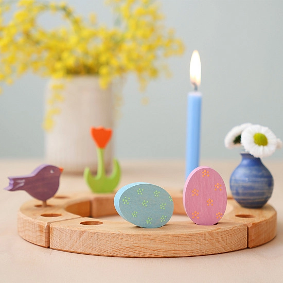 Grimm's Steker Paaseieren Set - Bloemen Duo