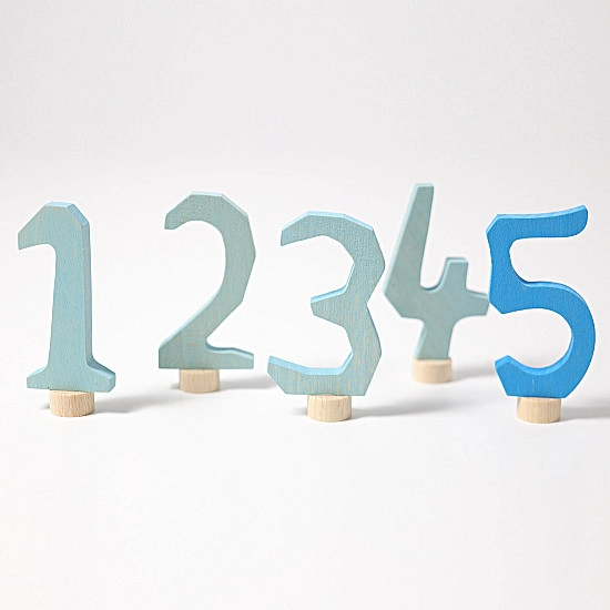 Grimm's Steker cijfers 1 - 5 blauw