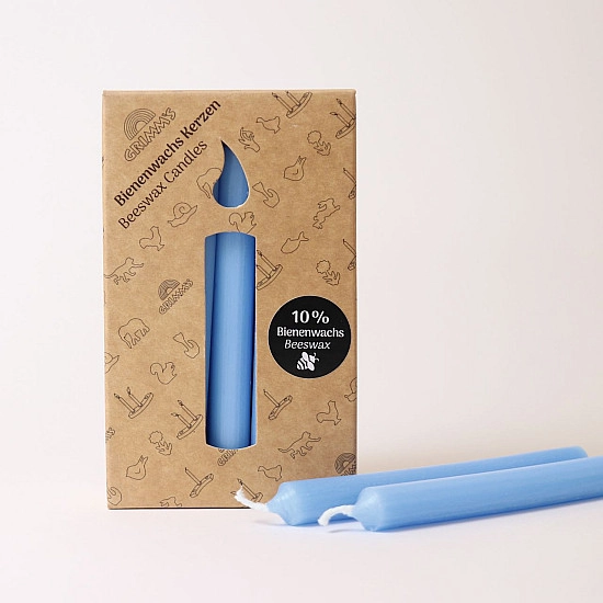 Grimm's Kaars 10% bijenwas blauw 