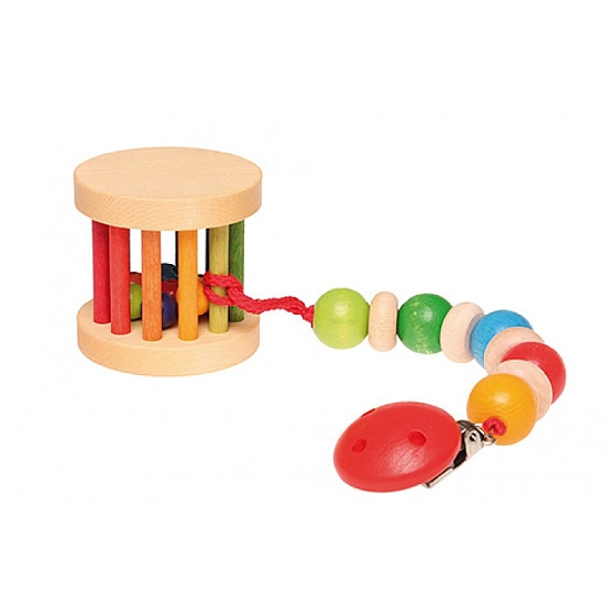 Grimm's Mini babyroller met bel in regenboog kleuren