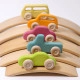 Grimm's Houten auto's pastel Slimline - 5 st