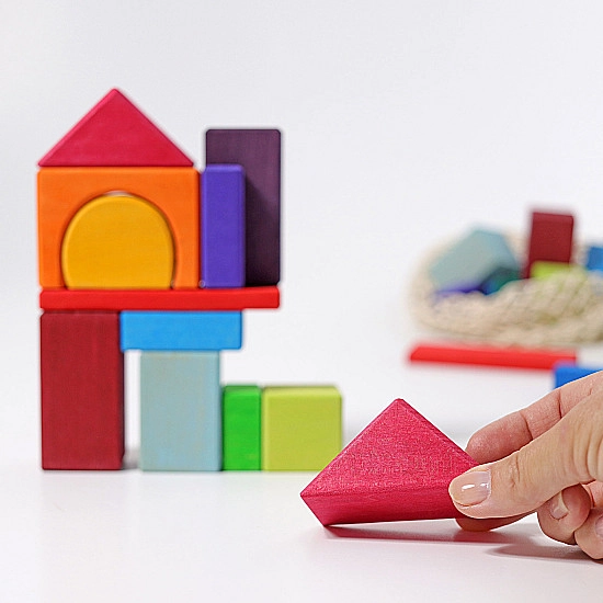 Grimm's Blokken geometrisch gekleurd 30 stuks