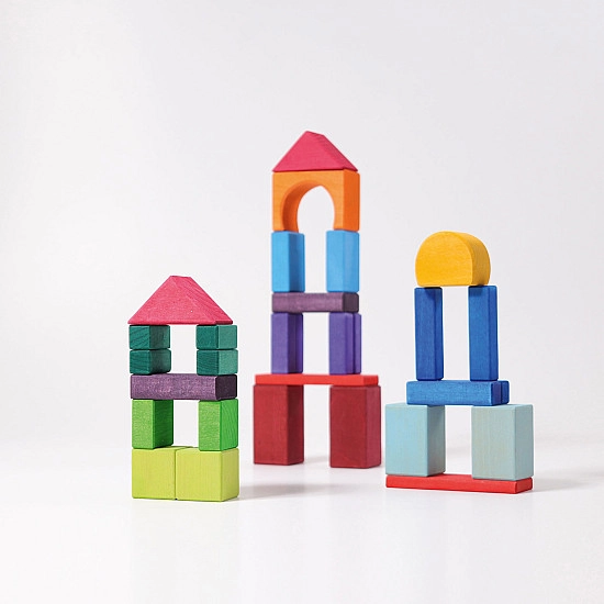 Grimm's Blokken geometrisch gekleurd 30 stuks