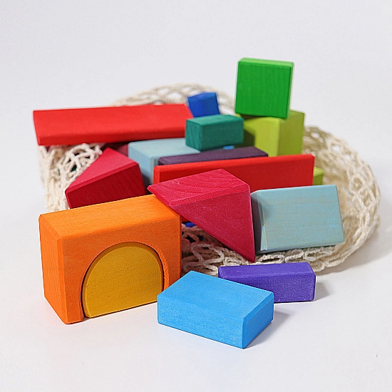 Grimm's Blokken geometrisch gekleurd 30 stuks