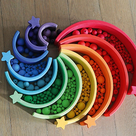 Grimm's Regenboog kralen - 96 stuks - 30 mm
