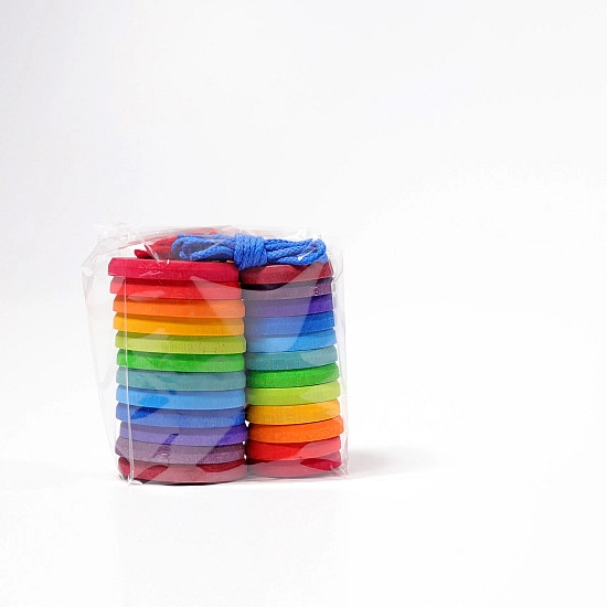 Grimm's Rijgspel grote schijven regenboog kleuren