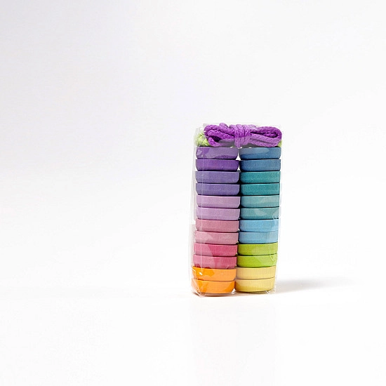 Grimm's rijgspel kleine schijven pastel kleuren