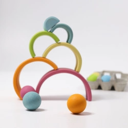 Regenboog Pastel middel 6-delig