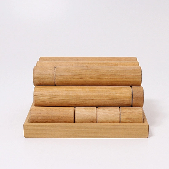 Grimm's Blokkenset cilinders groot naturel