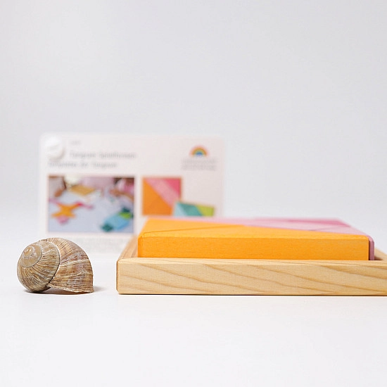 Grimms Tangram mini oranje roze met voorbeeldboekje