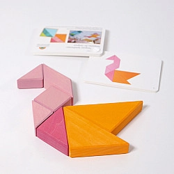 Tangram mini oranje roze met voorbeeldboekje