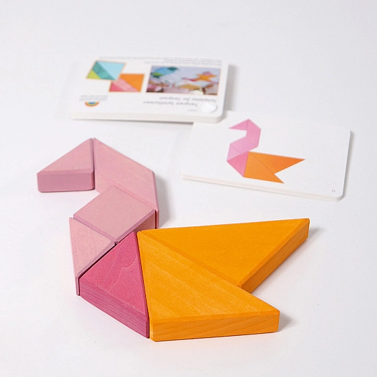 Grimms Tangram mini oranje roze met voorbeeldboekje
