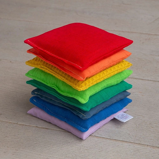 Little Botanic Label Pittenzakjes Regenboog + donkerblauw en felgroen - 8 stuks
