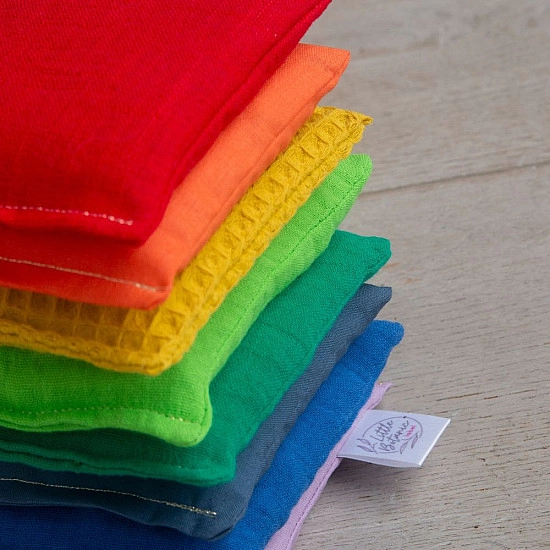 Little Botanic Label Pittenzakjes Regenboog + donkerblauw en felgroen - 8 stuks