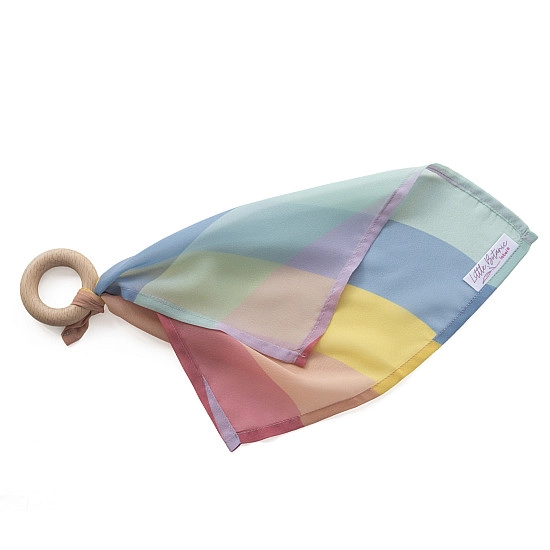 Little Botanic Label Playcycle Speeldoek Waves Pastel 30 cm + Ring