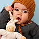 Nanchen Natur Pimpel Babypop met ring wit 