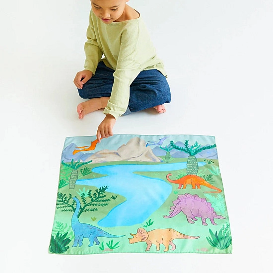 Sarah's Silks Speelzijde mini Playmap Dino