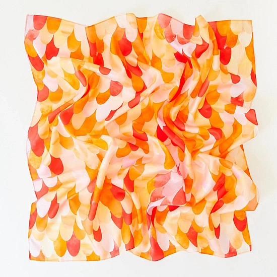 Sarah's Silks Speelzijde medium Dino rood