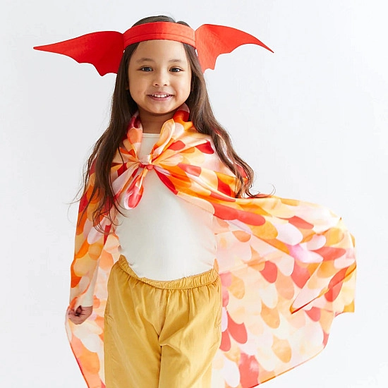 Sarah's Silks Speelzijde medium Dino rood