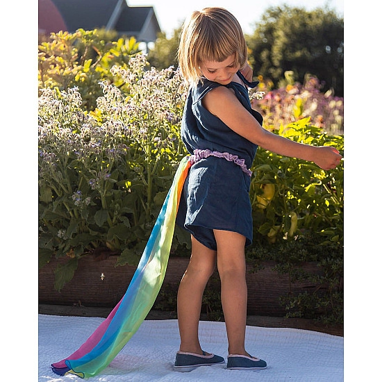 Sarah's Silks Speelzijde Sluier regenboog/lavendel 