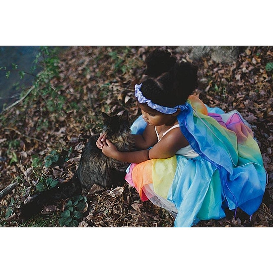 Sarah's Silks Speelzijde Sluier regenboog/lavendel 