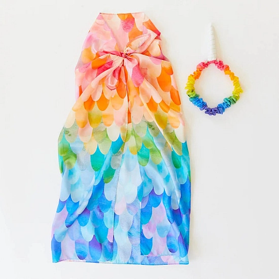 Sarah's Silks Speelzijde Eenhoorn haarband regenboog