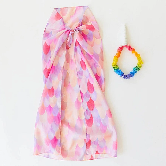 Sarah's Silks Speelzijde Eenhoorn haarband regenboog