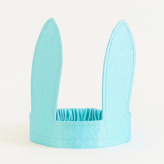 Sarah's Silks Speelzijde Haarband Konijnen Oren blauw