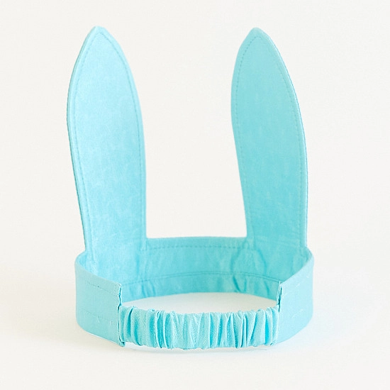 Sarah's Silks Speelzijde Haarband Konijnen Oren blauw