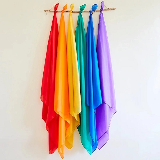 Sarah's Silks Speelzijde medium set: regenboog