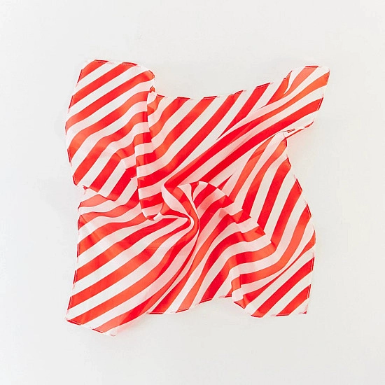 Sarah's Silks Speelzijde Mini Rood Wit Gestreept