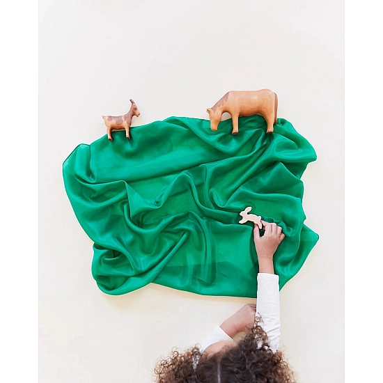 Sarah's Silks Speelzijde mini smaragd groen