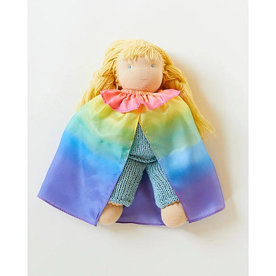 Sarah's Silks Speelzijde Poppenkleertjes Cape regenboog