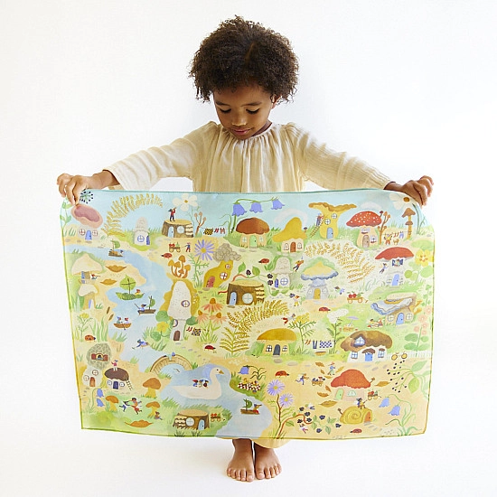 Sarah's Silks Speelzijde Zoek & Vind Paddenstoelhuis
