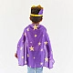 Sarah's Silks Speelzijde Cape en Kroon set - paars met sterren