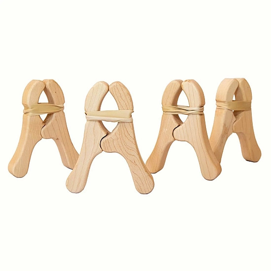 Sarah's Silks Esdoorn Houten Speelknijpers - 4 st