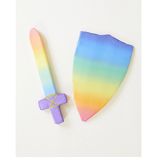 Sarah's Silks Speelzijde zwaard regenboog