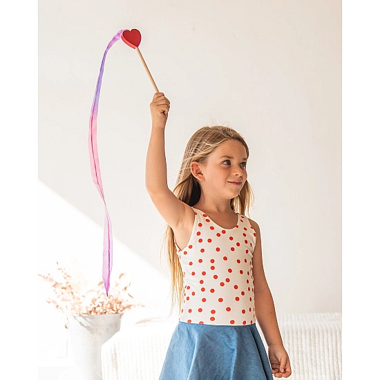 Sarah's Silks Speelzijde wimpel mini met hartje